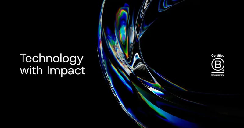 Zitec Technology with Impact brand visual featuring the B Corp Certified mark